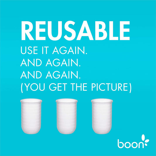 Nursh Reusable Replacement Pouch with Collapsible Silicone Pouch Design - Everyday Baby Essentials - Stage 2 Medium Flow Baby Bottles - Gray - 8 Oz