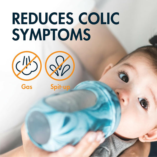 Nursh Reusable Silicone Pouch Baby Bottles - Medium Flow Nipple - Silicone Baby Bottle Pouch and Nipple - Baby Feeding Essentials - Tie Dye - 3-6 Months - 3 Count - 8 Ounce