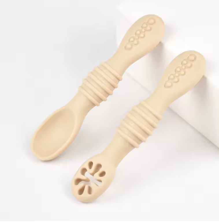 Dubbelzijdige Baby Lepel – Zachte Siliconen Voedingslepel voor Pap & Oefening (BPA-vrij)