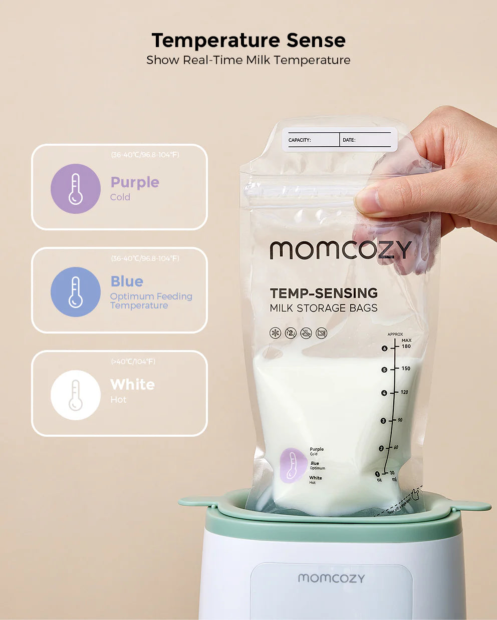 Momcozy Borstvoedingsmelk Bewaarzakjes (120 stuks)