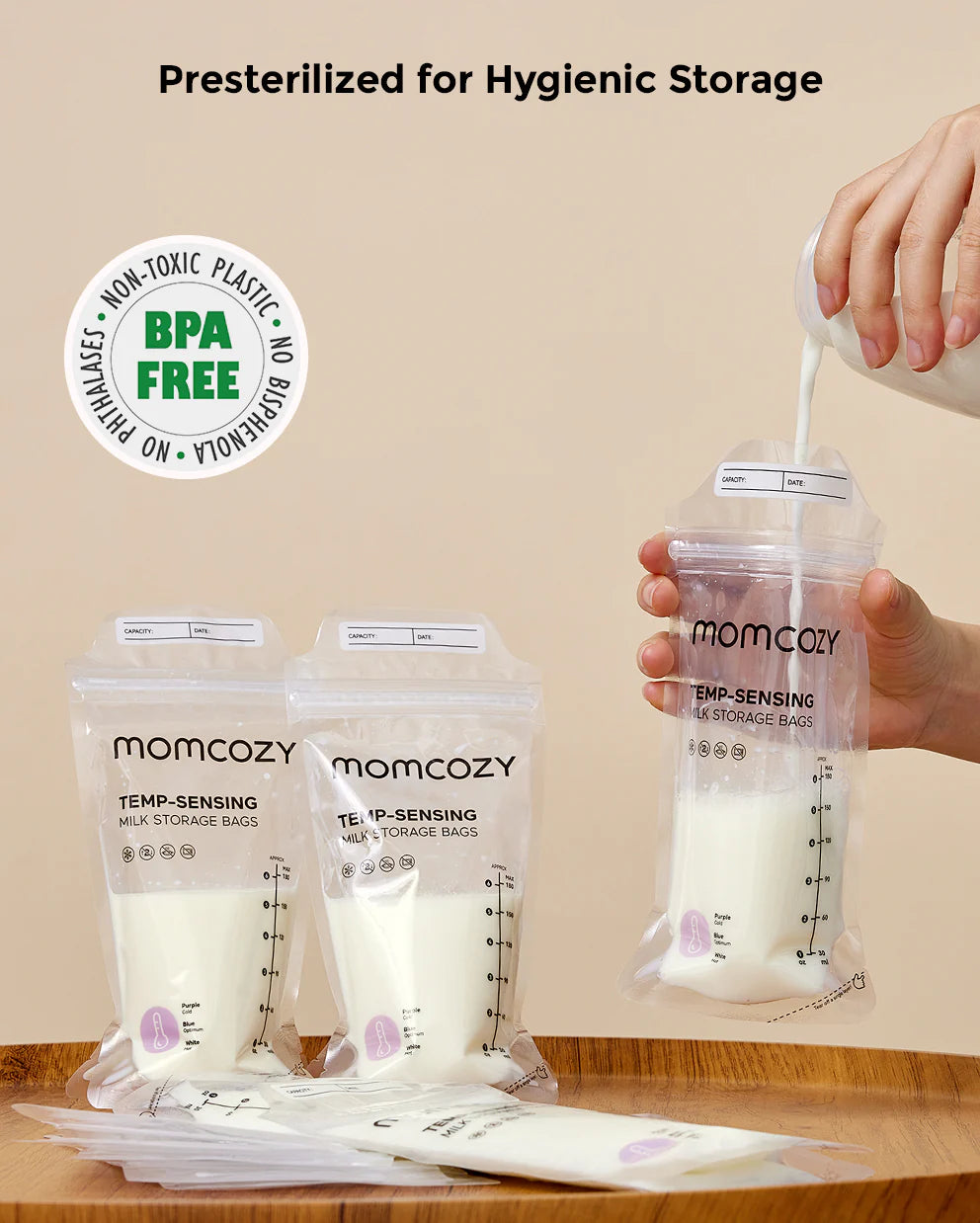 Momcozy Borstvoedingsmelk Bewaarzakjes (120 stuks)