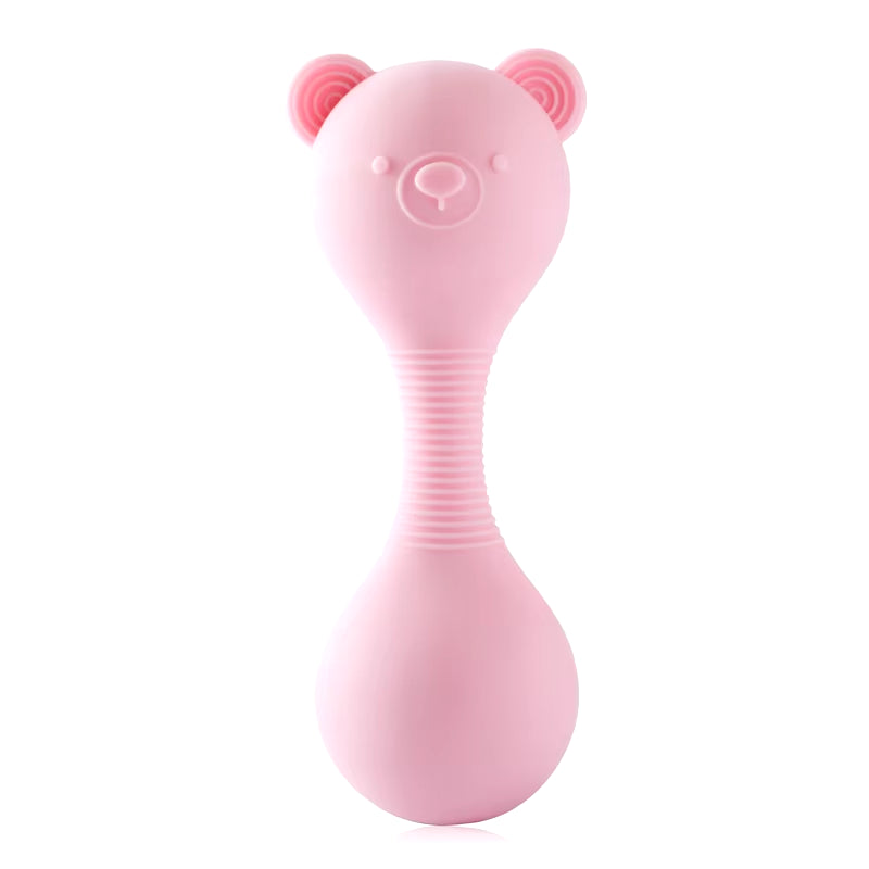 Baby Silicone Sand Hammer Toys 0 12 Months Baby Teether Toys Cartoon Bear Make Hoise Maracas Silicone Accessories for Babies