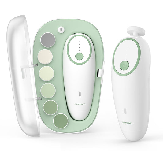 Baby Nail File Electric, Gentle Baby Nail Trimmer Electric Rechargeable, Baby Nail Clipper Electric, 7 Grinding Head Replacement Pads