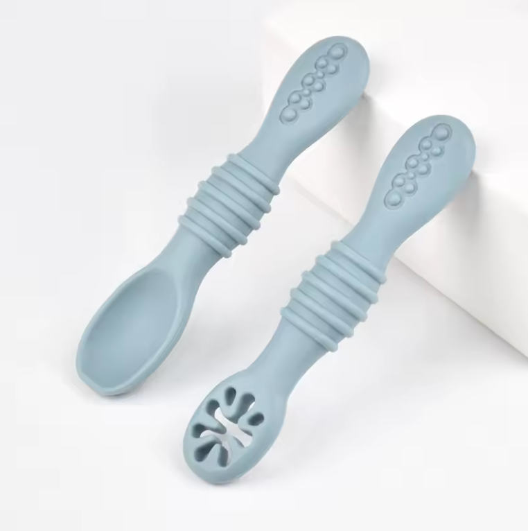 Dubbelzijdige Baby Lepel – Zachte Siliconen Voedingslepel voor Pap & Oefening (BPA-vrij)