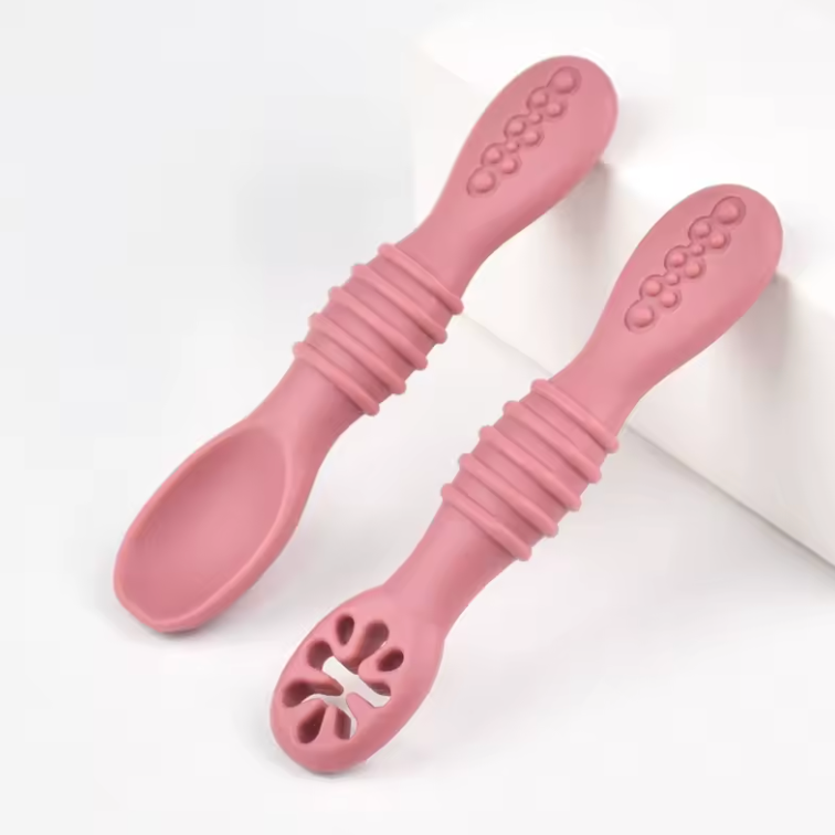 Dubbelzijdige Baby Lepel – Zachte Siliconen Voedingslepel voor Pap & Oefening (BPA-vrij)