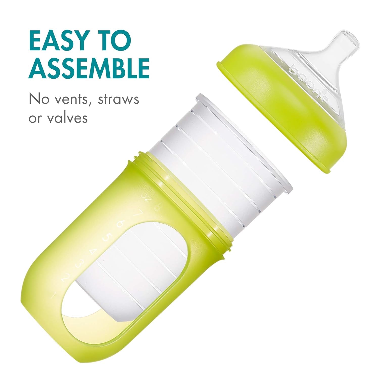 Nursh Reusable Replacement Pouch with Collapsible Silicone Pouch Design - Everyday Baby Essentials - Stage 2 Medium Flow Baby Bottles - Gray - 8 Oz