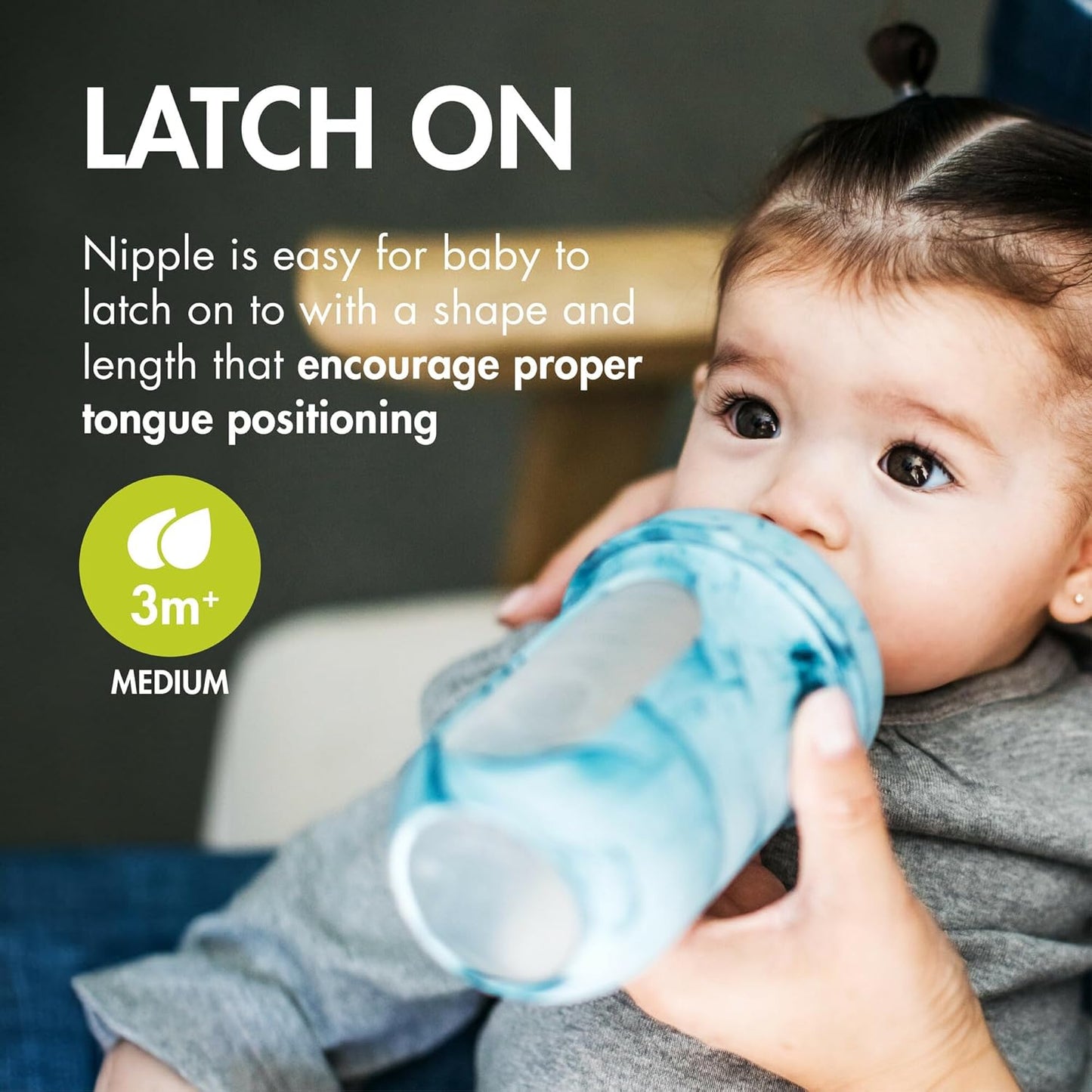 Nursh Reusable Silicone Pouch Baby Bottles - Medium Flow Nipple - Silicone Baby Bottle Pouch and Nipple - Baby Feeding Essentials - Tie Dye - 3-6 Months - 3 Count - 8 Ounce