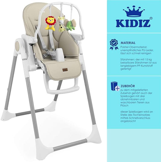 KIDIZ® 3-in-1 Kinderstoel met Speelboog – Meegroei & Omvormbaar