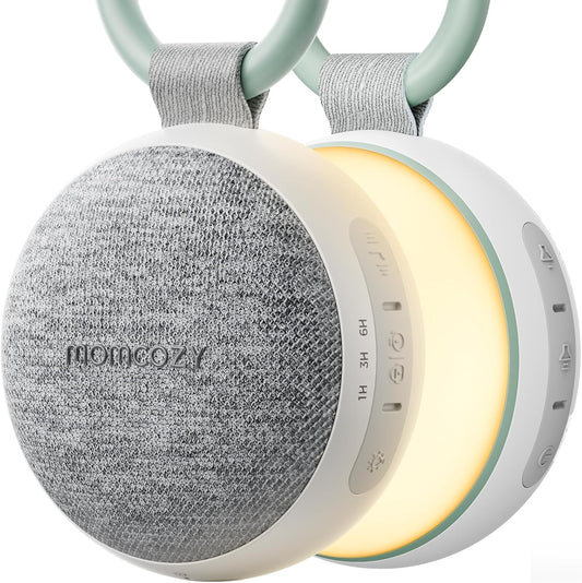 Momcozy Tragbare White Noise Machine Baby Mit Nachtlicht – Weißes Rauschen Gerät Für Neugeborene, 20 Beruhigende Klänge, Wiederaufladbare Weißes-Rauschen-Therapie Und Bluetooth-Lautsprecher